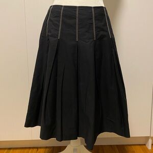 White House Black Market, black cotton full skirt, size 6